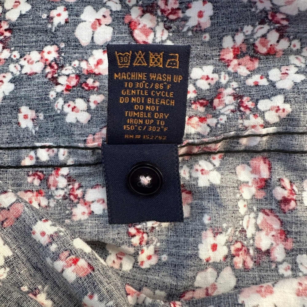 Gentlemen's Outfitters Mens 2XL Navy Floral 100% Cotton Short Sleeve Button Down - Picture 8 of 10